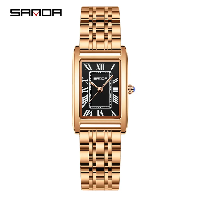 SANDA1150 nouveau Couple montre à la mode et élégant cadran rectangulaire étanche marque de luxe affaires hommes et femmes amoureux cadeau