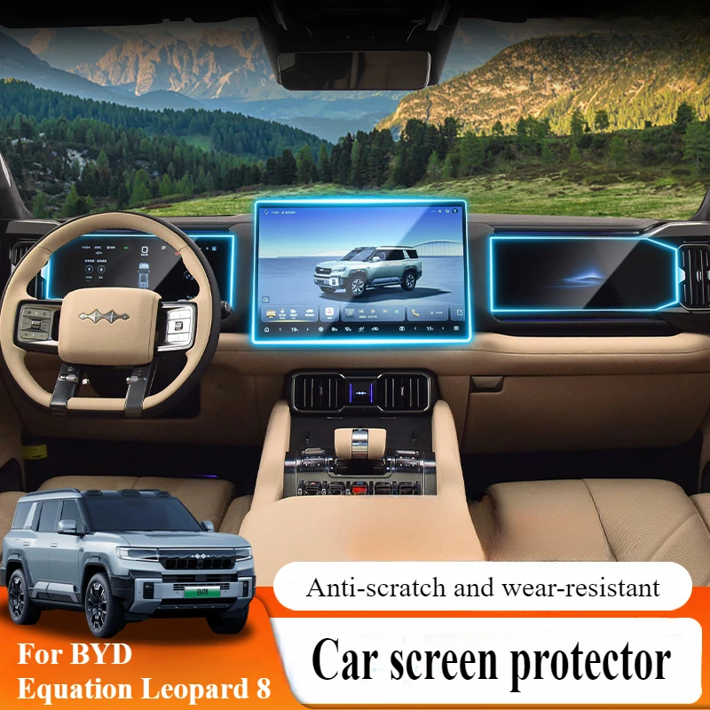 Para BYD Equation Leopard 8 película templada automática Control Central instrumento de navegación Protector de pantalla copiloto suministros interiores