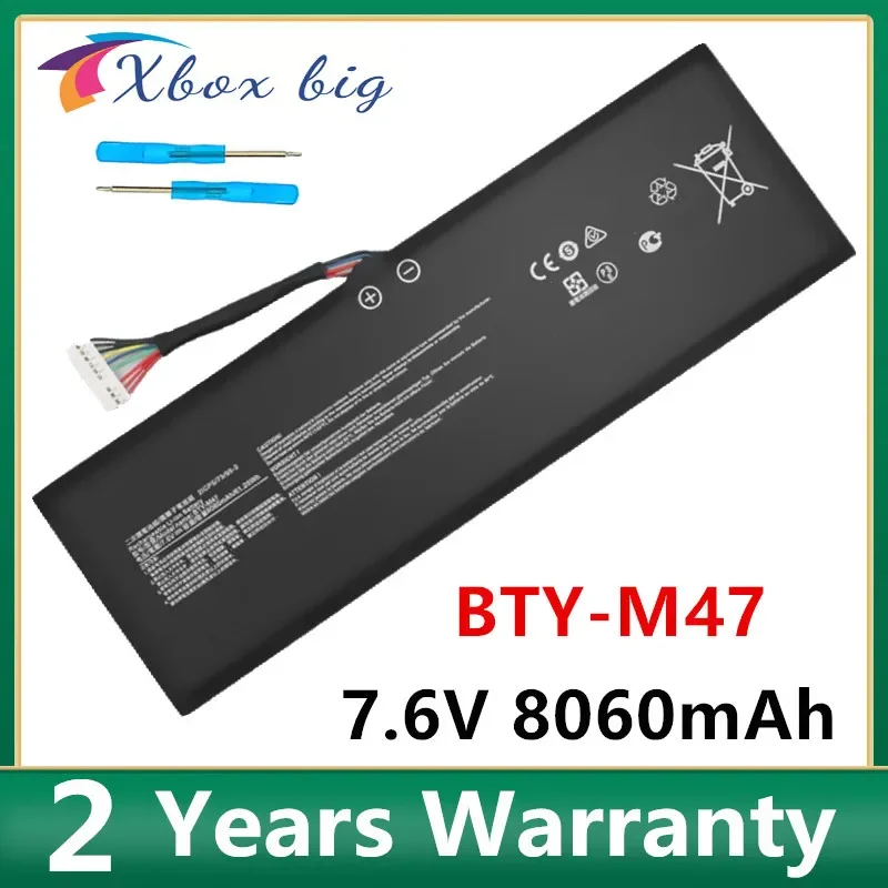 

BTY-M47 Laptop Battery for MSI GS43VR 6RE GS40 6QE GS40 GS43 2ICP5/73/95-2 MS-14A3 MS-14A1 7.6V 8060mAh/61.25WH