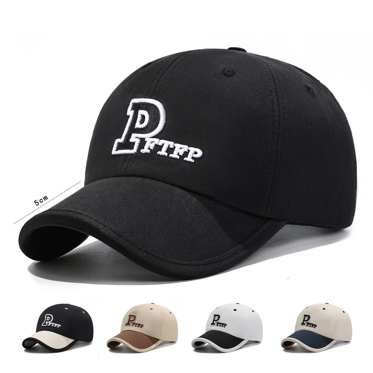New short-brim color-block baseball cap, breathable all-seas