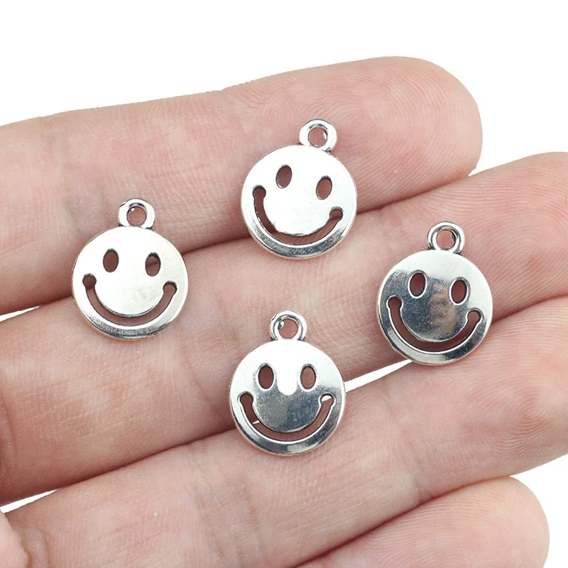 20 Pieces 12*15mm Newest Style Alloy Antique Silver Color Smile to Life Charms Pendant Accessory For DIY Jewelry Making