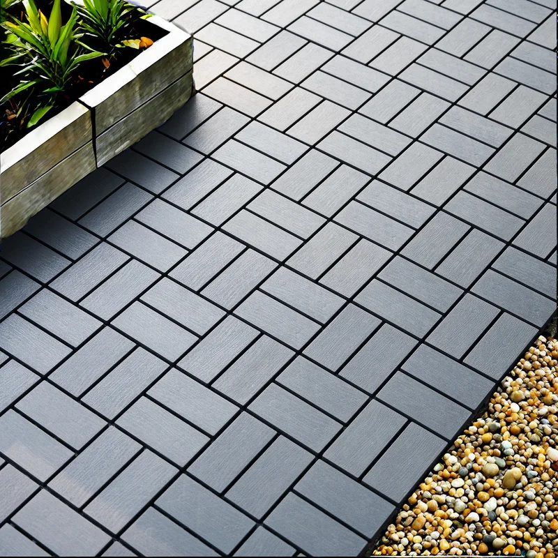 44 Pack Patio Deck Tiles, 12" x 12" Square Waterproof Outdoor All Weather Use, Plastic Interlocking Deck Tiles, Poolside Balcony