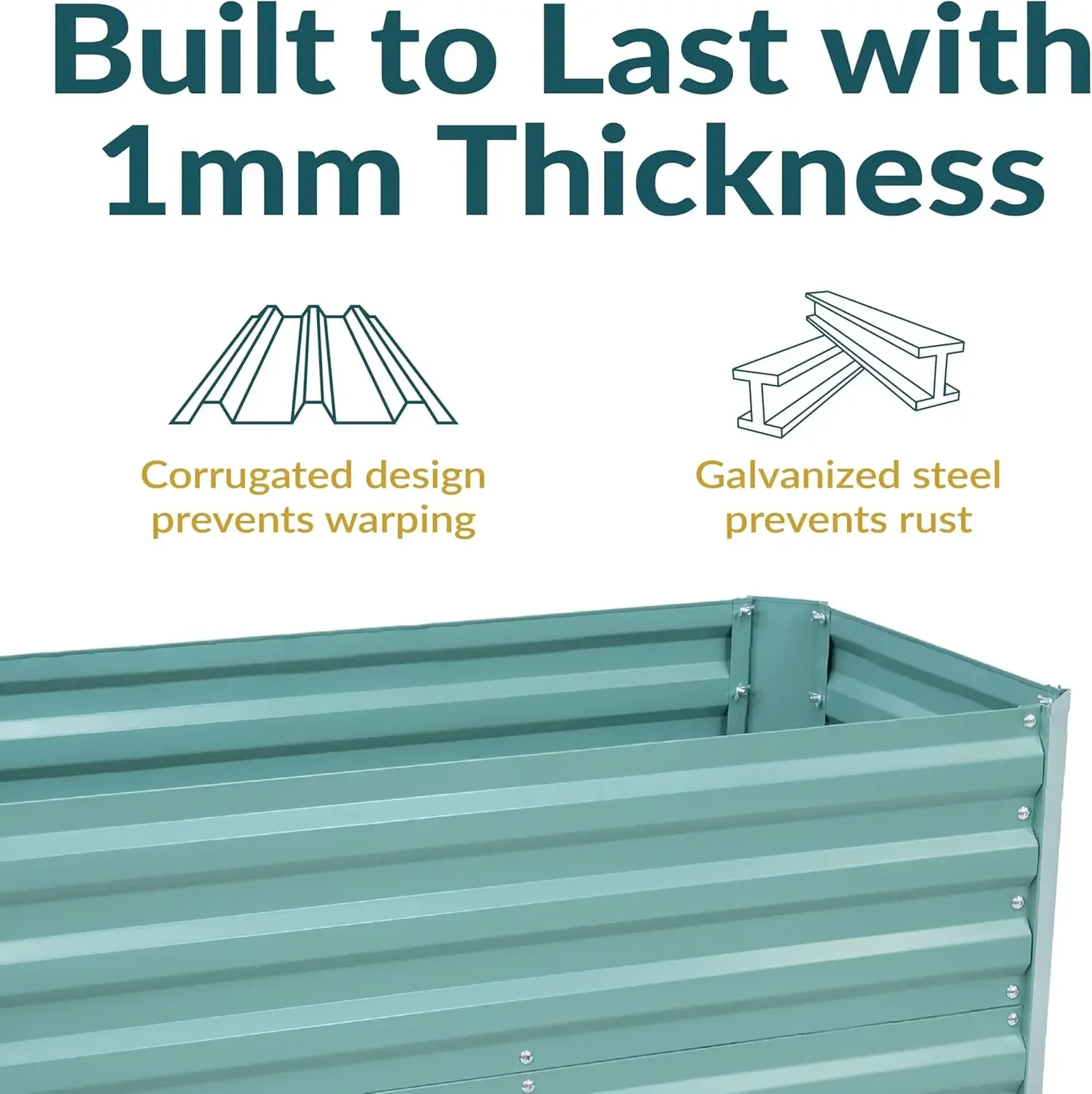 Sunnydaze Galvanized Raised Garden Bed - Metal Raised Bed for Gardening - Outdoor Planter Box for Flowers, Plants, and Vegetable