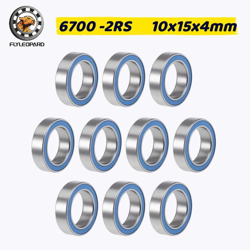 6700RS Bearing 10Pcs 10x15x4mm ABEC-7 Hobby Electric RC Car Truck 6700 2RS Ball Bearings 6700-2RS Blue Sealed