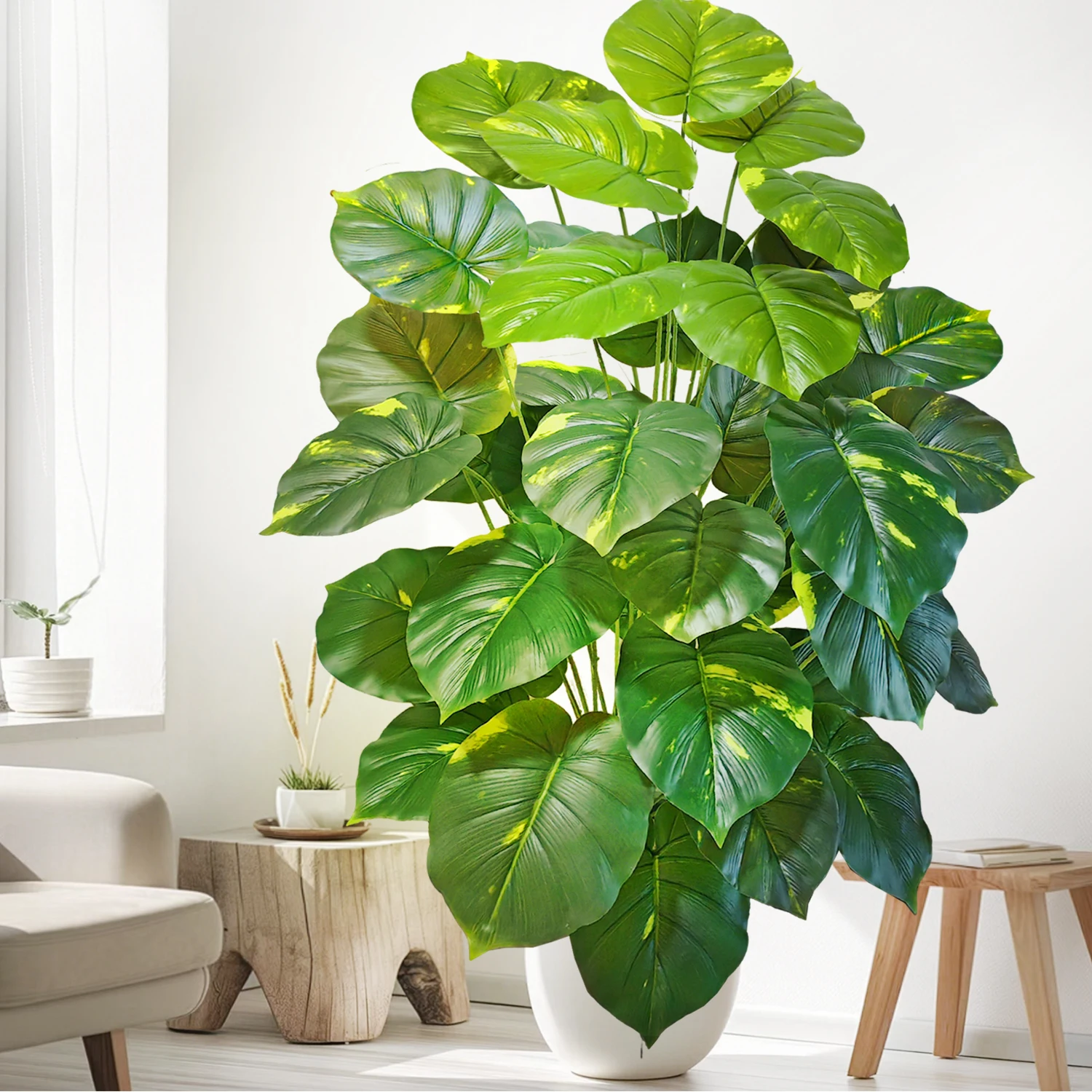 人工モンステラデリシオサ、ポトス、アロカシアの葉の偽物の植物 - Fiddle Leaf Fig のレビューと価格