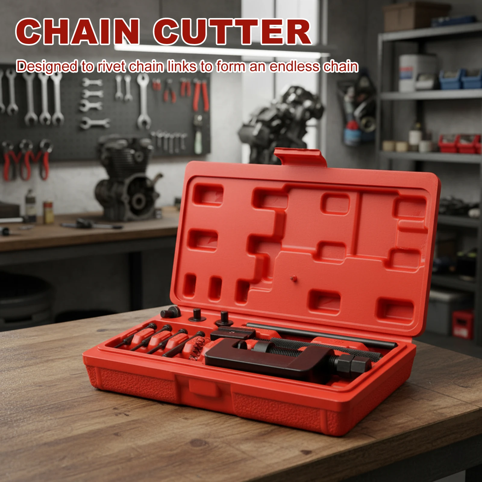 

13Pcs Motorcycle Bike Chain Breaker Splitter Riveting Tool Repair Tools Set Launches Chain Pin Press Handle Moto Chain Rivete