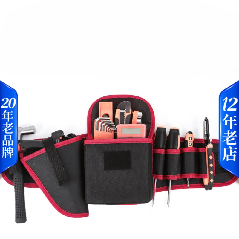 Multifunctional tool fanny pack Oxford cloth thickened tool bag Small hanging bag Electrical tool storage belt Male