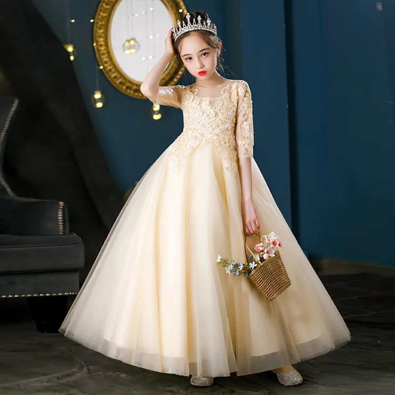 Pageant Party Girls Fashion Princess Dresses Birthday Banquet High End Gowns Graduation Ceremony Children Formal Costumes