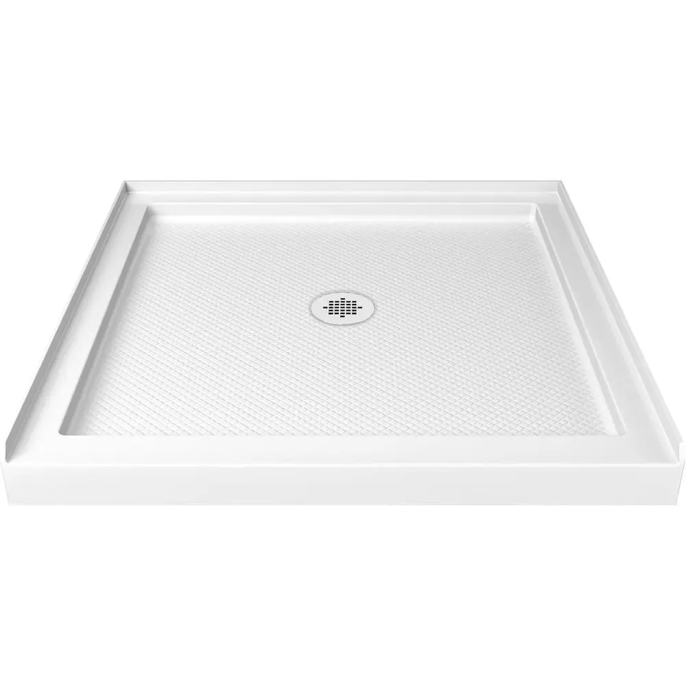 

DreamLine SlimLine 36 in. D x 36 in. W x 2 3/4 in. H Center Drain Single Threshold Shower Base in White, DLT-1136360