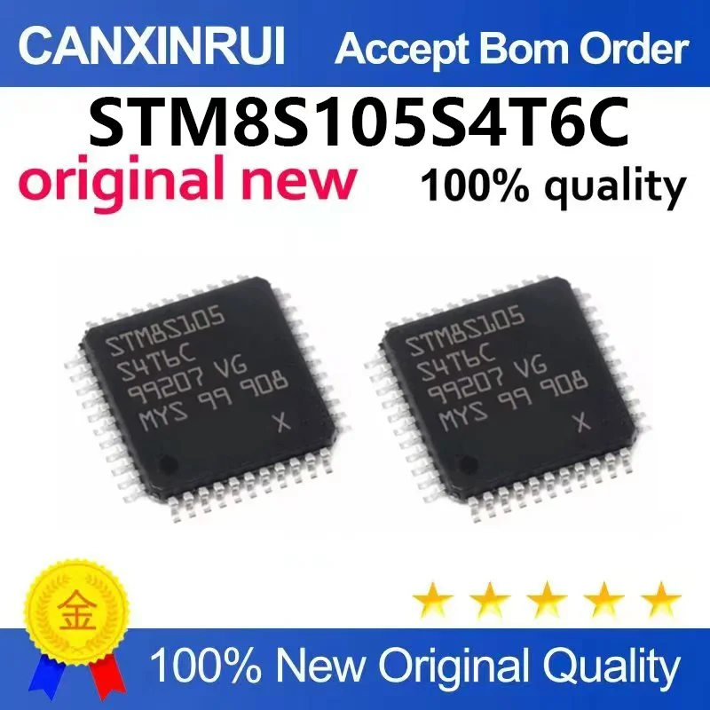 （5pcs-100pcs）Brand new original STM8S105S4T6C LQFP-44 16MHz/16KB flash/8-bit microcontroller MCU