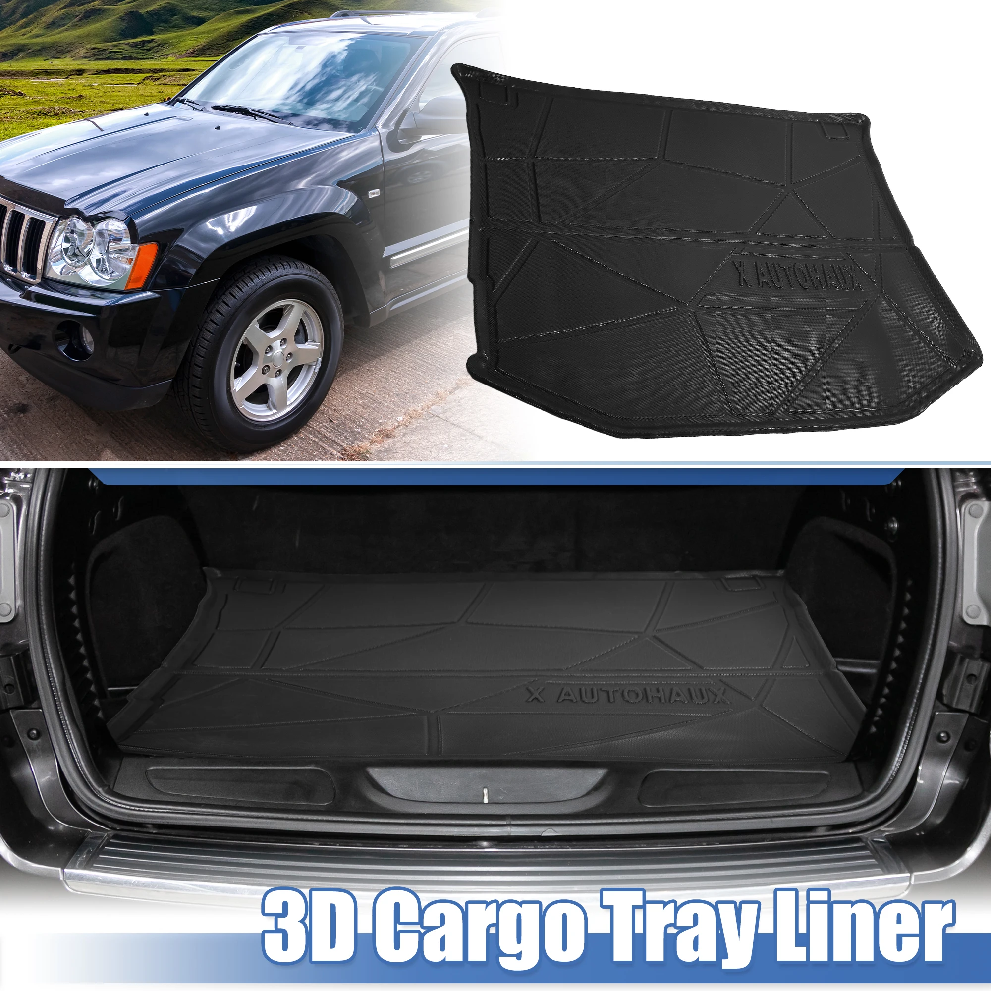 

X Autohaux Cargo Trunk Tray Cargo Liner Rear Trunk Floor Mat Odourless Non Slip Waterproof for Jeep Grand Cherokee 2012-2020