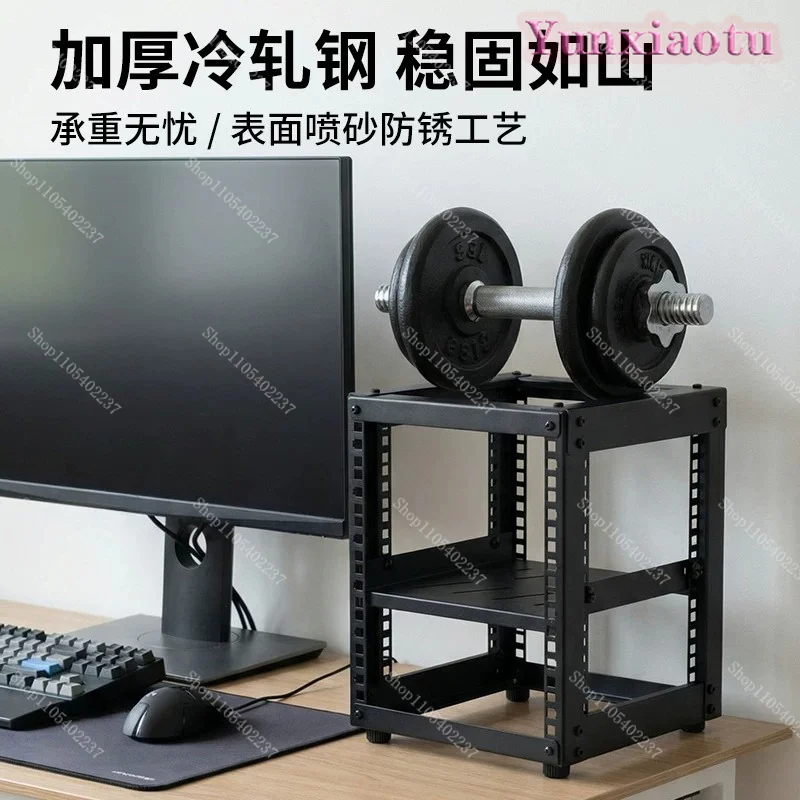 10 Inch Open Home Desktop Small Network Equipment Rack Router Audio Storage Organizer Ventilation Cable Management Wall Mount