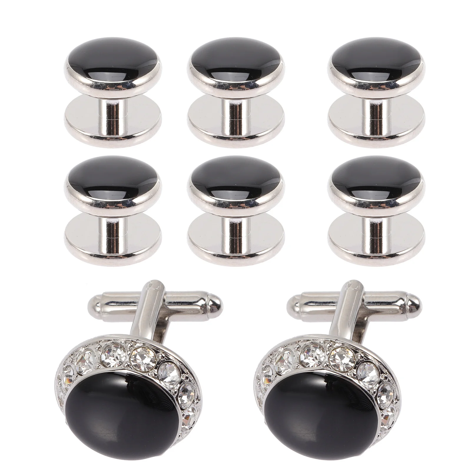 

8Pcs Rhinestones Cufflinks for Men Business Wedding Shirts Studs Accessories Great Gifts Cufflinks for Men Cuff Links