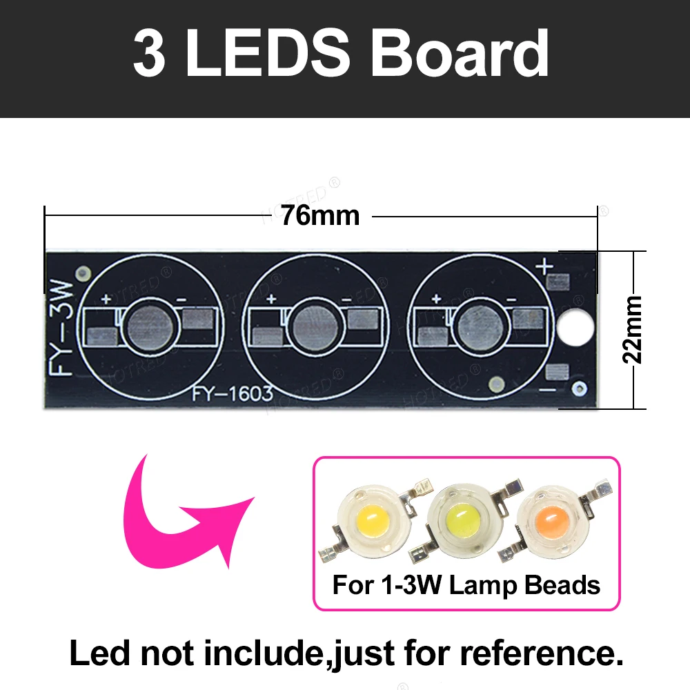 LED PCB Aluminum Base Plate 1/3/5W 3535 3X3W 3X1W 3*3W 6Pin RGB Board 32mm 46/49mm Installed Light Board Heatsink For Spot Light