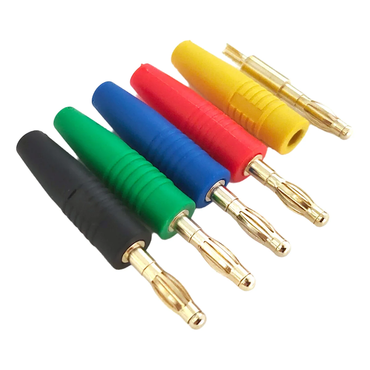 5PCS 4mm Plugs Gold Plated Musical Speaker Cable Wire Pin Banana Plug Connectors Red Black Blue Green Yellow