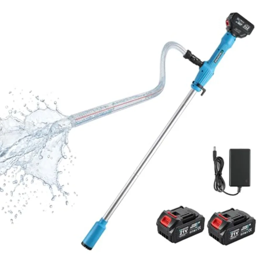 

Cordless Stick Transfer Pump for Garden Pool Pond Basement Rain Barrels Boat RV: Water/Diesel, 2.2 Bottom Inlet, 720GPH, 32FT L