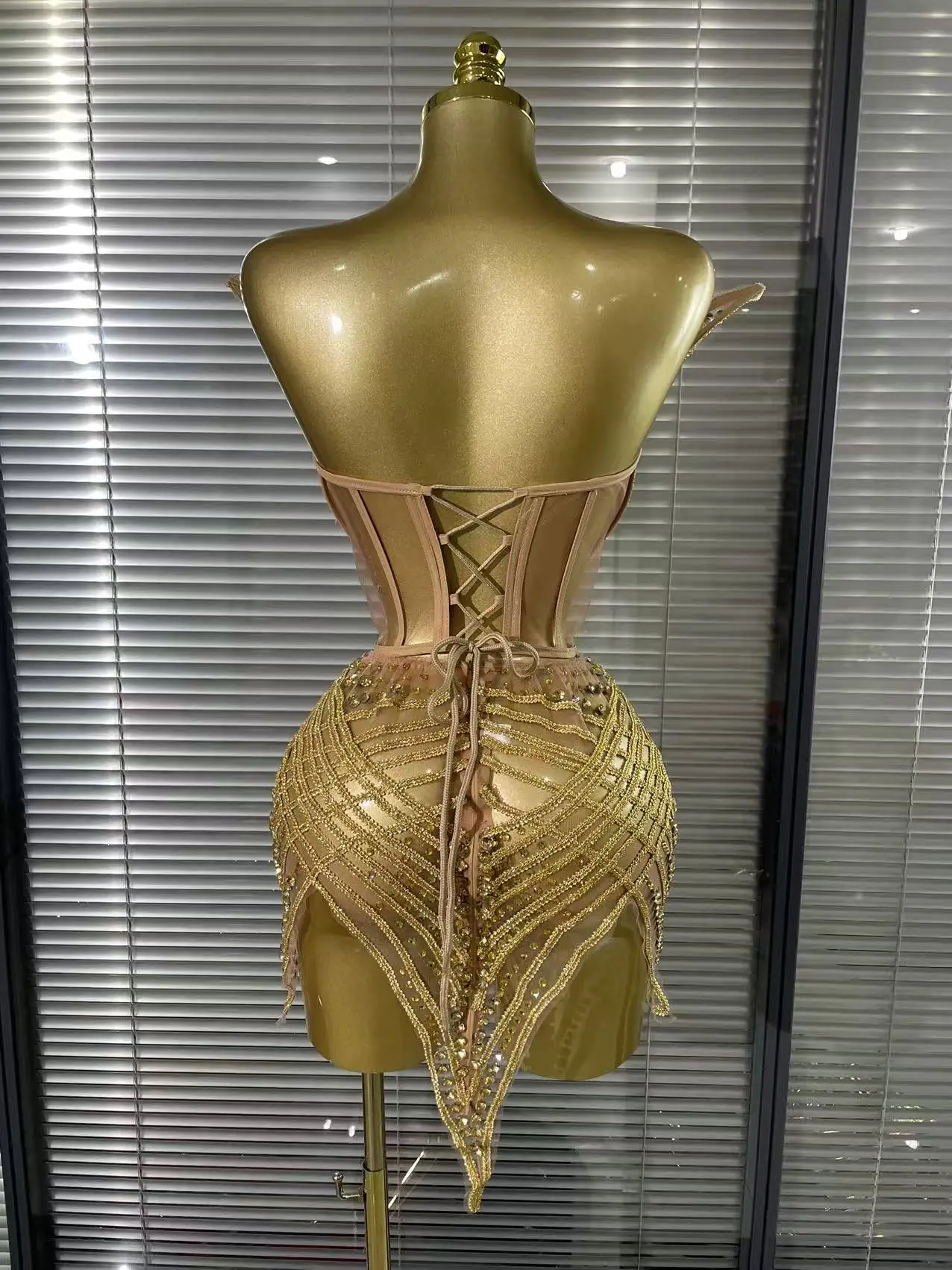 golden bodycon dress for women Zapakasa Women Sparkly Gold Metallic Sweetheart High-Low Cocktail Dress  Ruched Bodycon Homecoming Dress main image 1
