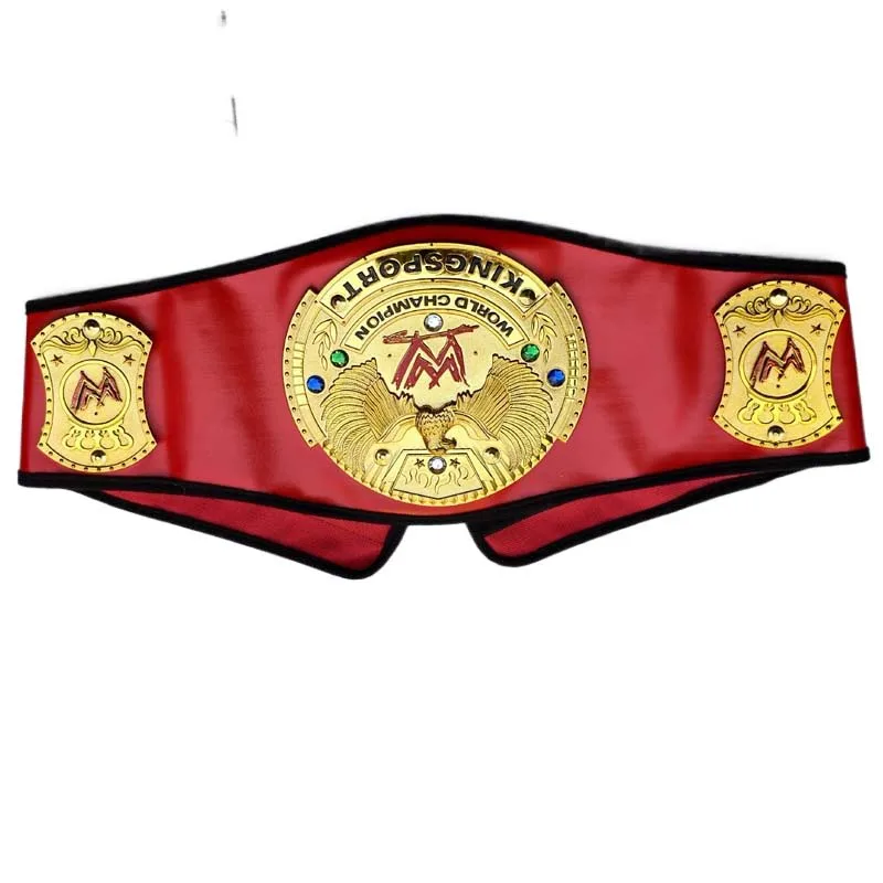 

Kids Gold Championship Belt Heavyweight Title Raw Rhinestone Option Role Play Costume Prop Red