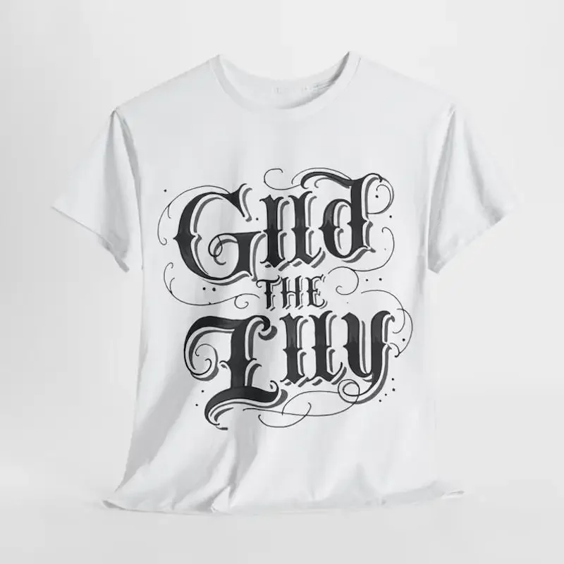 B illy Str ings Gild the Lily Typography T Shirt Band Top