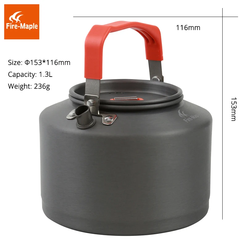 Fire Maple Outdoor Camping Kettle Coffee Tea Pot Camping Tools Lightweight with Heat Proof Handle 1.3L FMC-T4