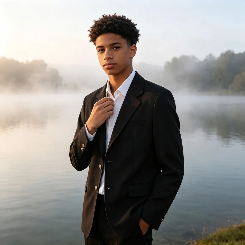 Boys' College Style Suit Jacket, Middle and High School Students' Class Uniform, School Uniform, Commuting Solid Color Suit