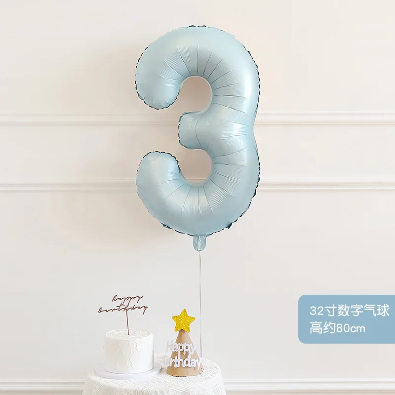 42 inch Matte Baby Pink Blue Digital 0-9 Aluminum Film Balloon Baby Hundred Day Children's Birthday Party Decoration