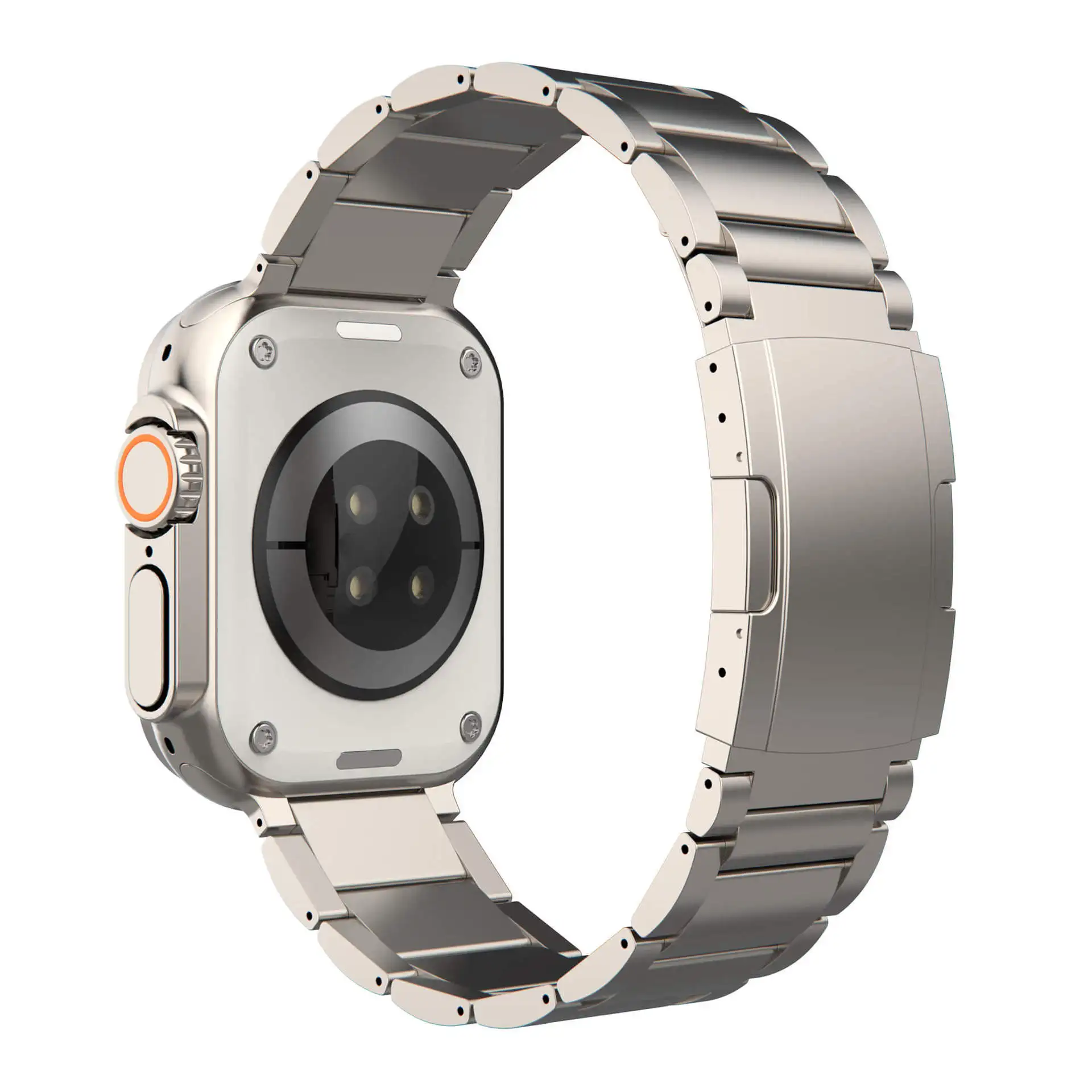 For Apple Watch12 11 10 987 Ultra Three Bead Turtle Buckle Lightweight Titanium Steel Strap Titanium Metal Strap