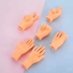 Mini Hands Model Tiny Hands Cat Massage Tool Funny Silicone Gloves Finger Gloves Little Finger Cat Toy