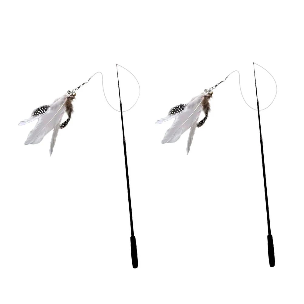 

2pcs Cat Fishing Pole Bite Resistant Stick Interactive Kitten Teaser W Pet Cats Health Exercise Weight Loss Creative Design Fun