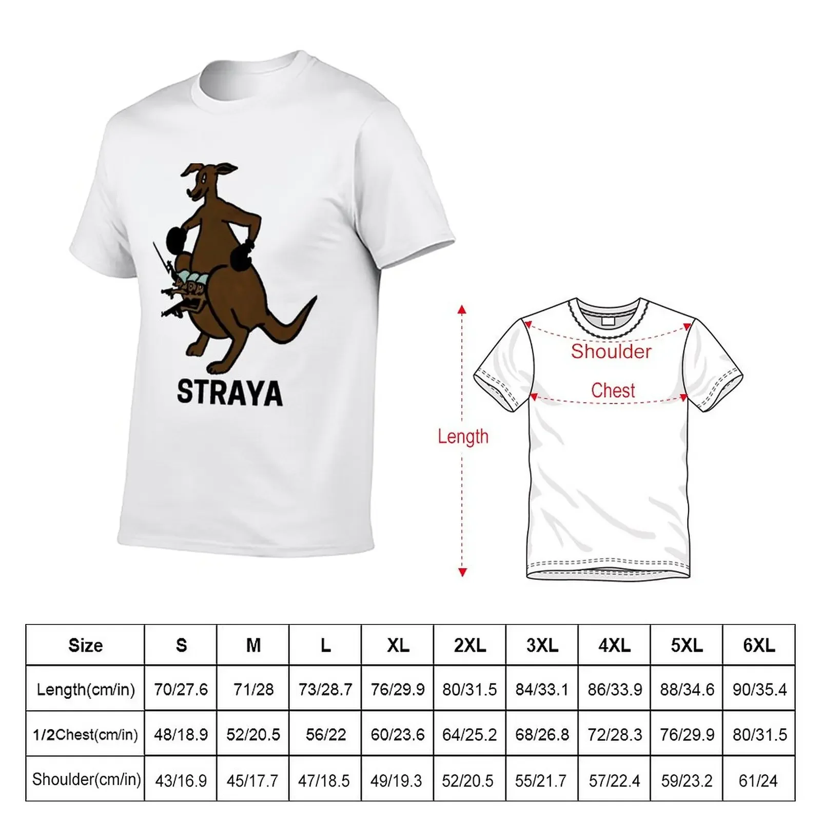 Straya Kangaroo T-Shirt funnys sports fans korean fashion Men's t-shirt