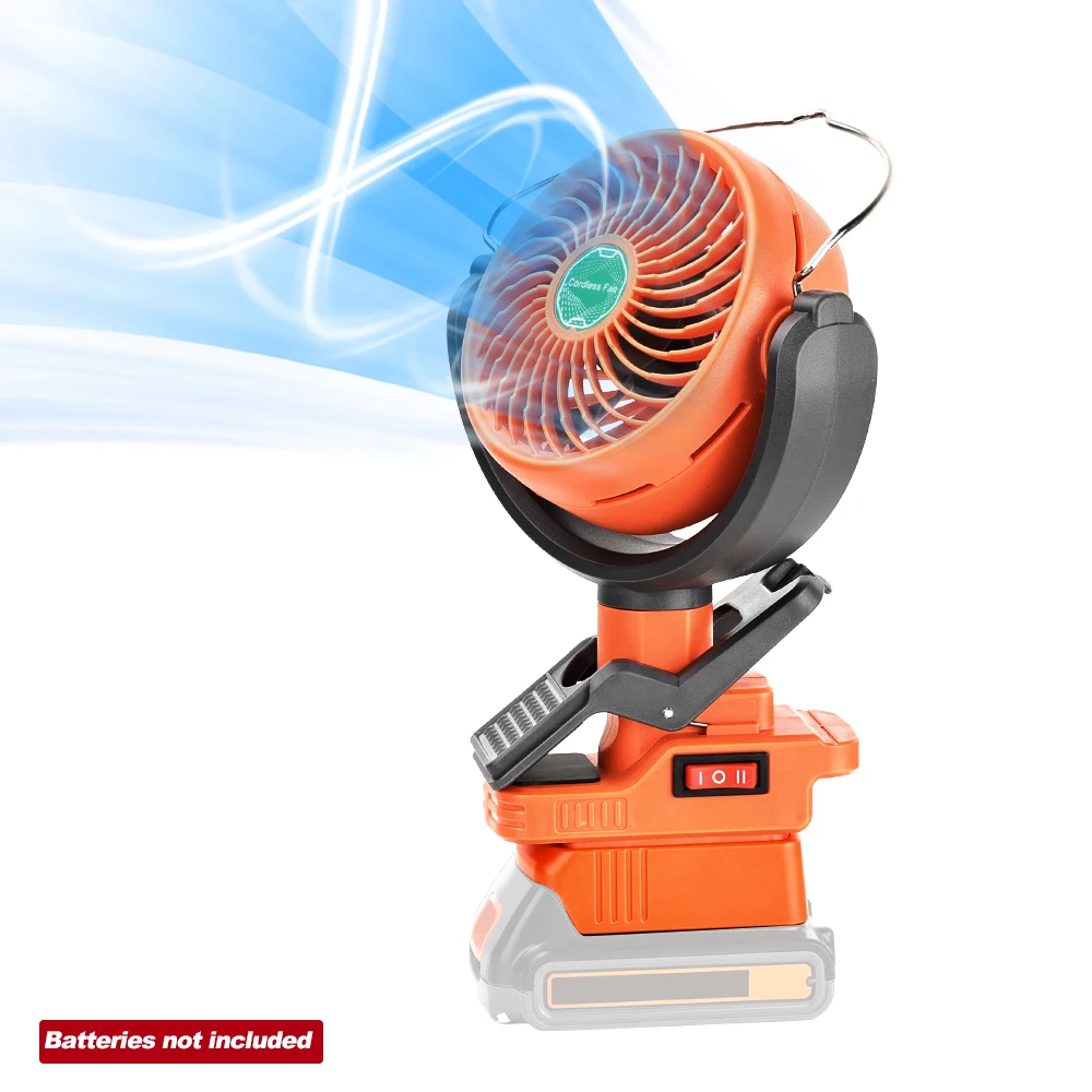 Cordless Clip Fan for BLACK+DECKER 20V Battery 2 Speed Dual USB Portable Fan for Stroller Camping Outdoor (Battery Not Included)