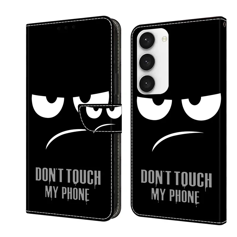 S23+ Phone Case on For Samsung Galaxy S23 FE S23 Ultra Plus S23Plus 5G S711B Leather Cases Magnetic Flip Stand Cute Wallet Cover