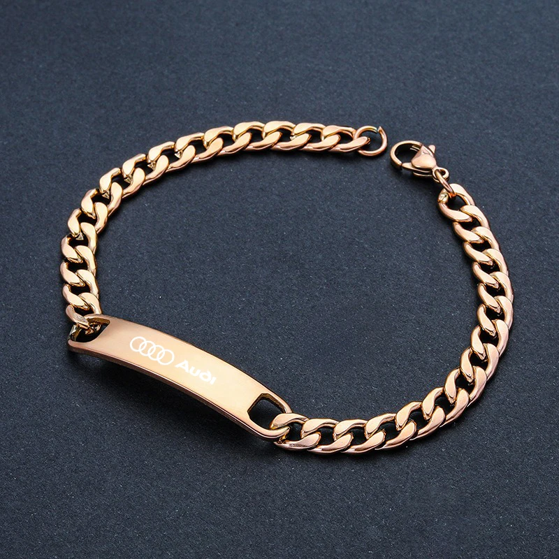 Fashion Metal Bracelets for Men Women Solid Stainless Steel Curb Link Chain For Audi SLine A4 B7 B8 B9 A3 8P 8V 8L A5 A6 C6 C5 view 6