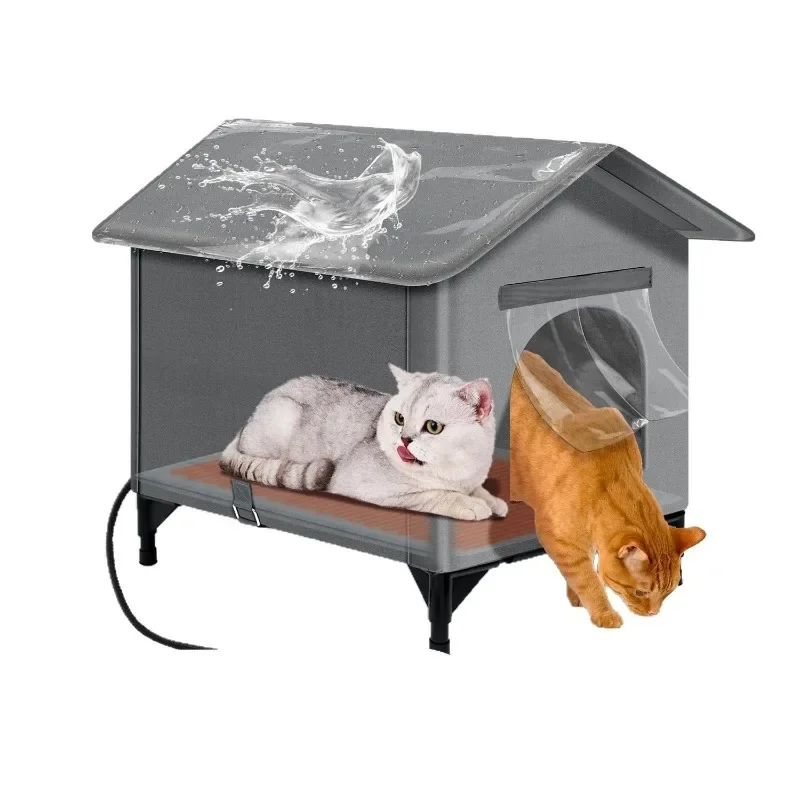 

Winter outdoor pet heating house Amazon hot sale cat litter heating pad Oxford cloth waterproof pet house dog house