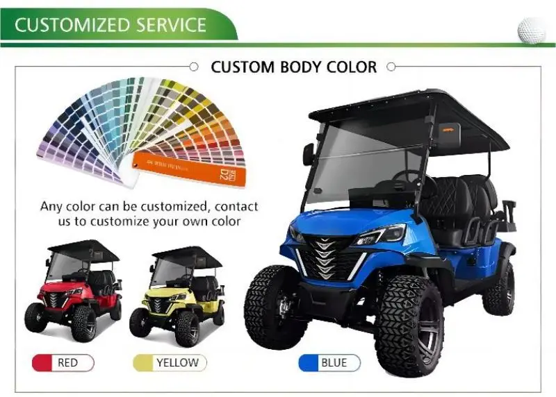 工場直販 4+2 ゴルフカート パワフルな4輪 6人乗り 電動ゴルフカート