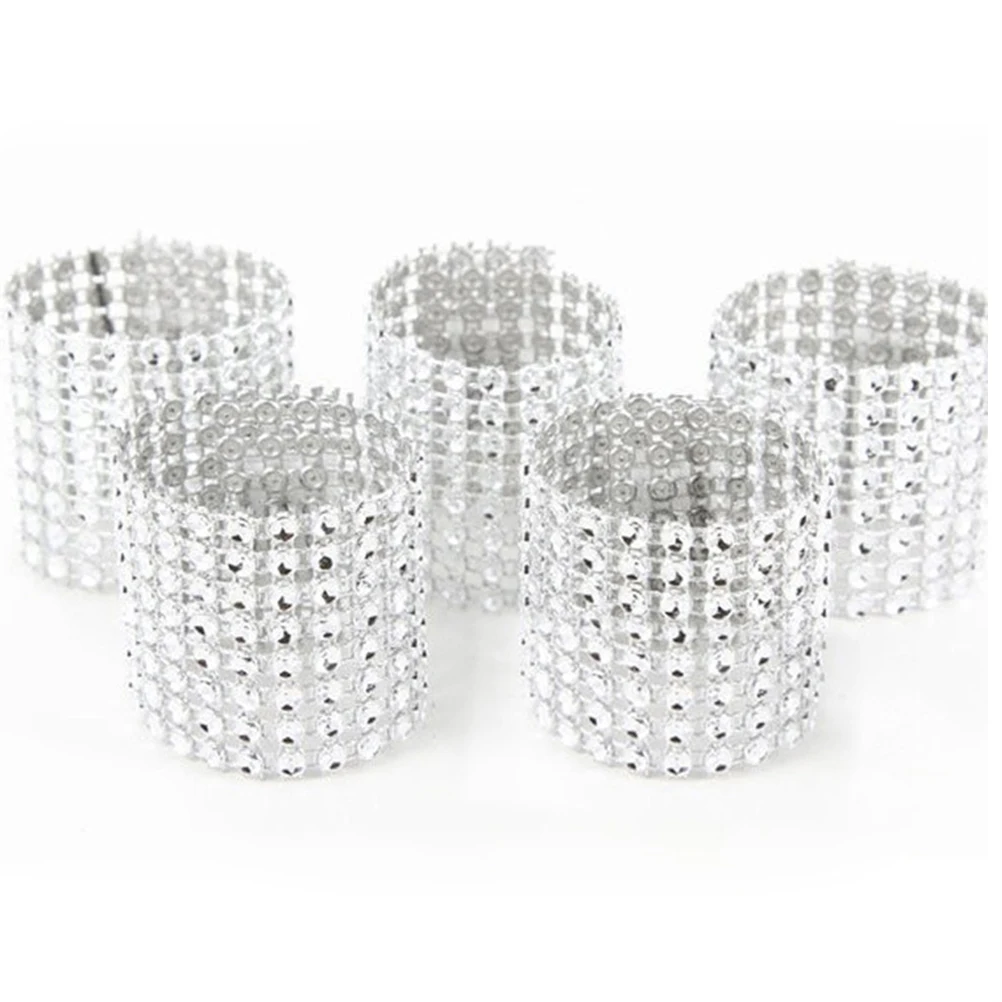 

50 Pcs Napkin Ring Serviette Bridal Shower Napkins Metallic Reception Holder Rings Holders Buckle Towel