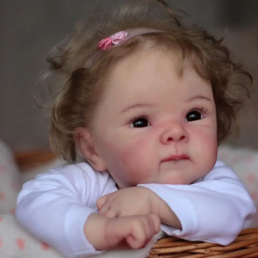 Risbecko Adorable 18-Inch Lifelike Reborn Baby Doll - Realistic Details, Handmade Look - Perfect for Collectors & Gifts