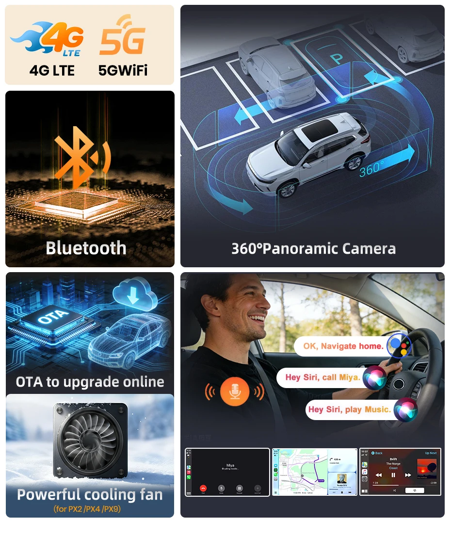 AWESAFE Android Autoradio für Peugeot 107 2005-2014 mit Wireless CarPlay und Android Auto GPS-Navigation Smart System BT FM DSP – Detail 10