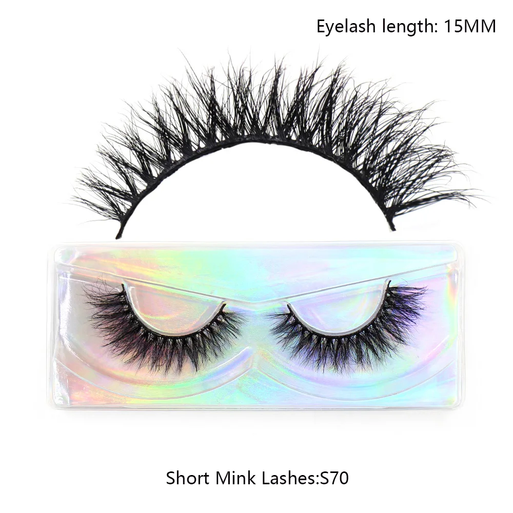 LEHUAMAO Maquiagem Korte Natuurlijke Nertsen Wimpers Pluizige Piekerige Wimpers Volume 12mm-15mm Valse Wimpers Wimper Extensio make-up