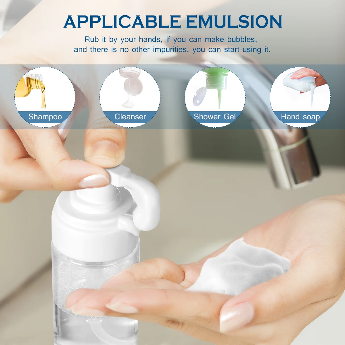 

4Pcs Foam Dispenser Bottles 100Ml Flexible Non-Leak Reusable Travel Containers for Conditioner Shower Gel Liquid Soap Refillable