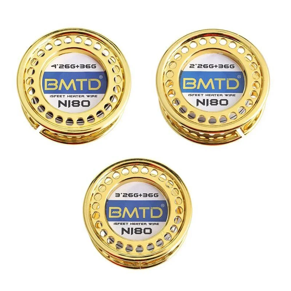 BMTD NI80 Clapton Coils Wire Double Triple Four Core 15 Feet Rebuildable Heating Wire DIY Wicks Tools