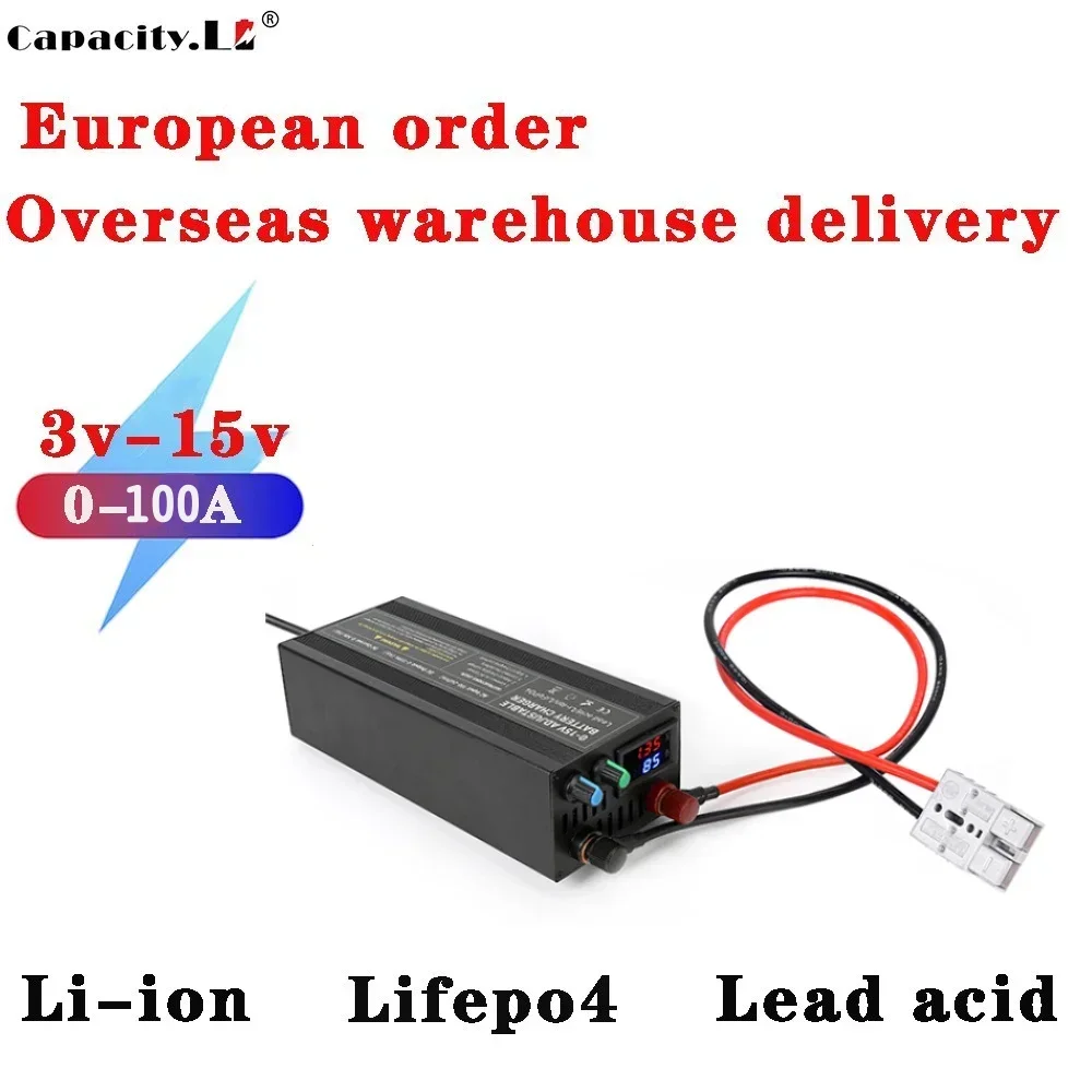 12v Lifepo4 Charger 60A Battery Charger 85a Power Supply Adjustable Voltage and Current 12.6v14.6V Smart Charger