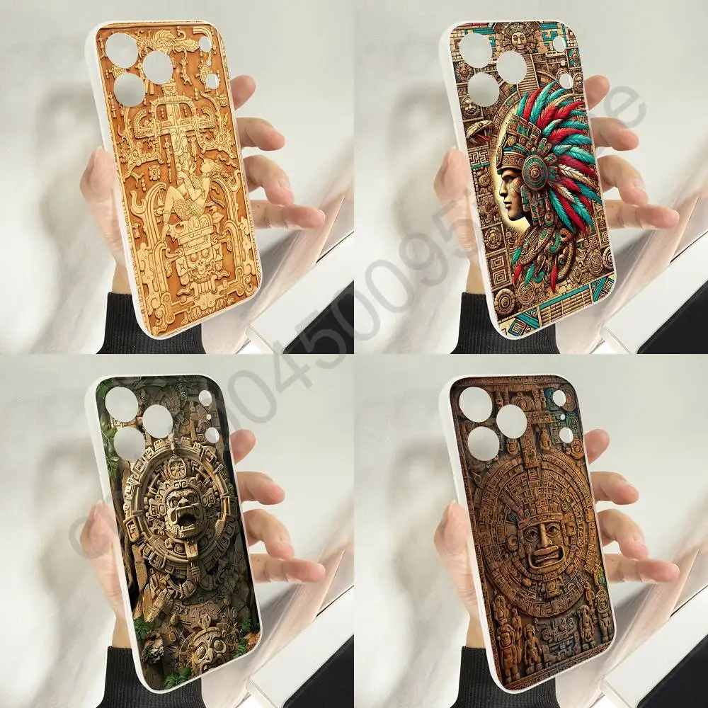 

Mayan Aztec Calendar Statue Phone Case For iPhone 11,16,15,14,13,17,12,Plus,E,Air,Mini,Pro,Max Magnetic Magsafe Soft Cover