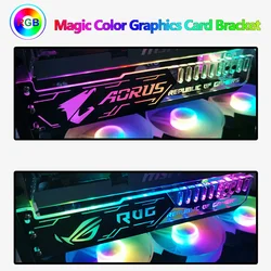 25cm RGB Placa Gráfica Bracket com 4Pin Conector 12-cor Controlador para Computador Suporte ARGB Placa Gráfica/RGB Placa Gráfica