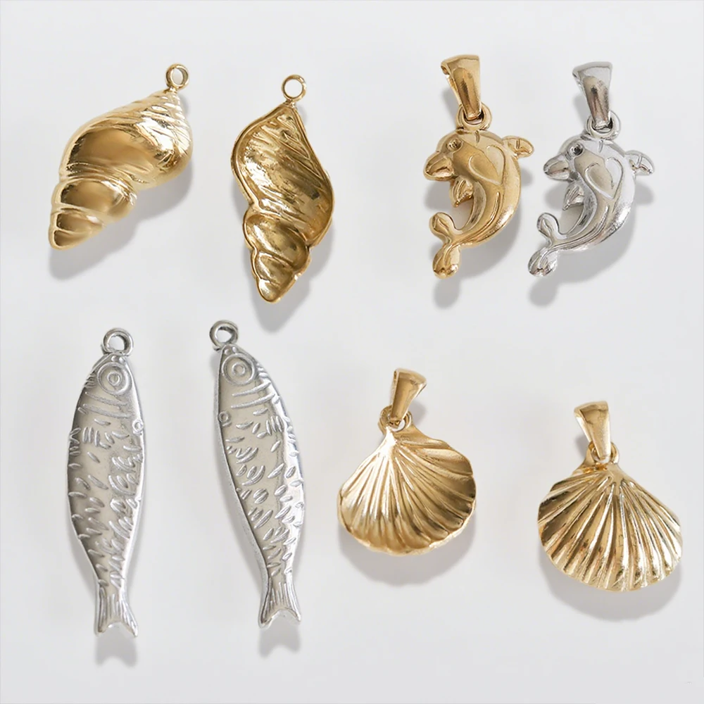 

Сердечный дизайн 50 шт. Подвески для серег/фурнитура и компоненты для ювелирных изделий/нержавеющая сталь/ручная работа/форма рыбы-ракушки/сделай сам # 195131