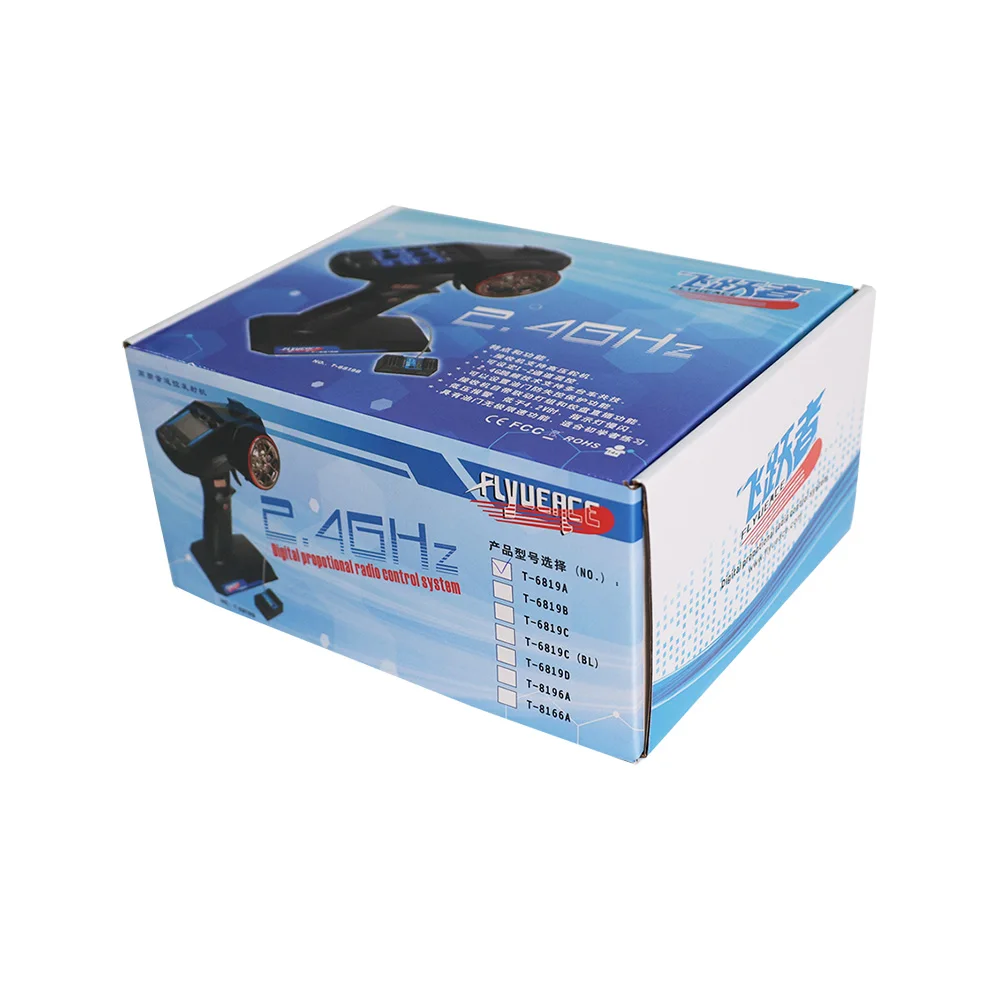 FLYUEACE T-6819A GFSK 2.4 جيجا هرتز 4 CH جهاز إرسال وتحكم عن بعد وجهاز استقبال RX-G4 مناسب لقارب سيارة R/C