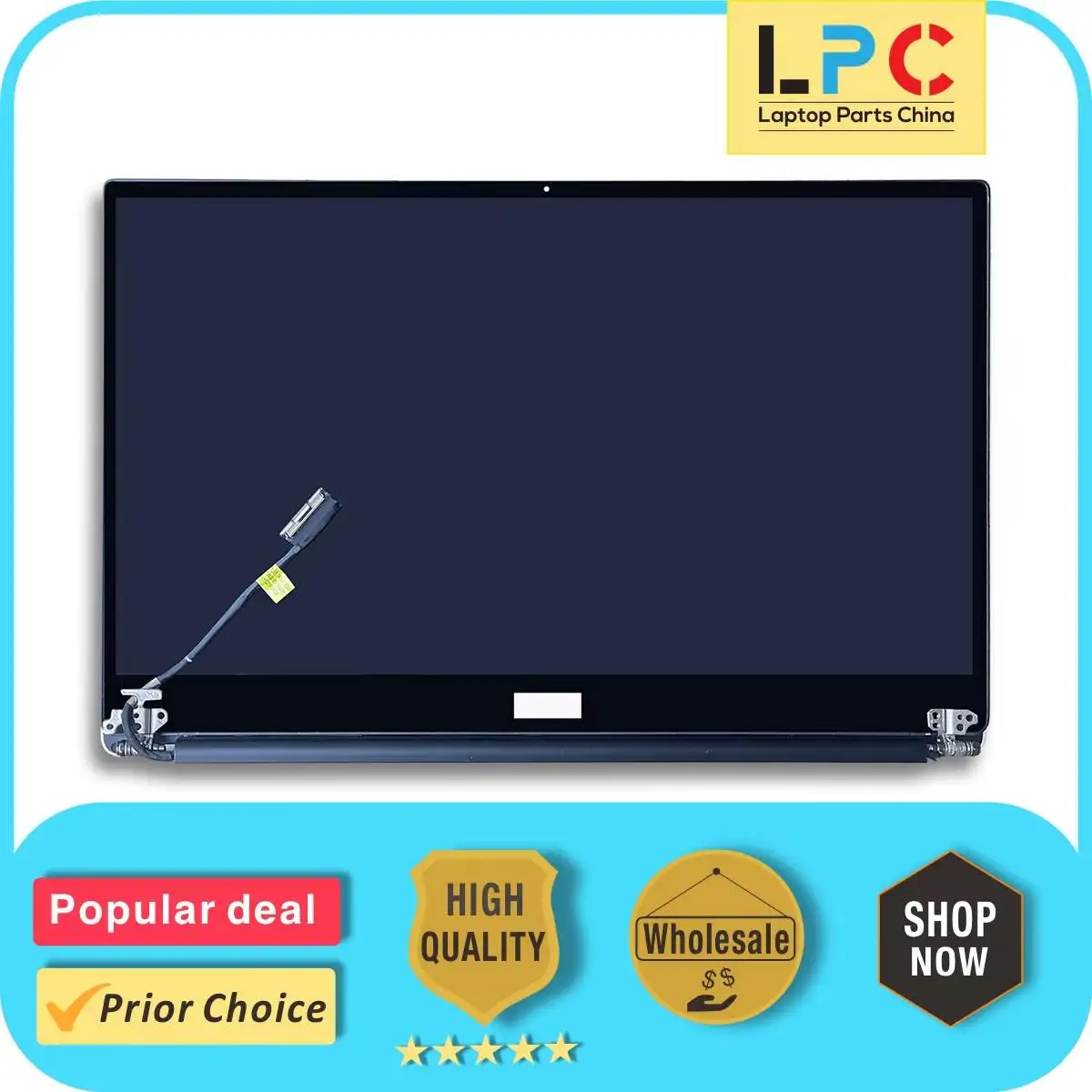 For Dell XPS 15 7590 P56F Series OLED Display Screen Digitizer Assembly with Frame Bezel UHD 3840 x 2160 4K half part  New Gray