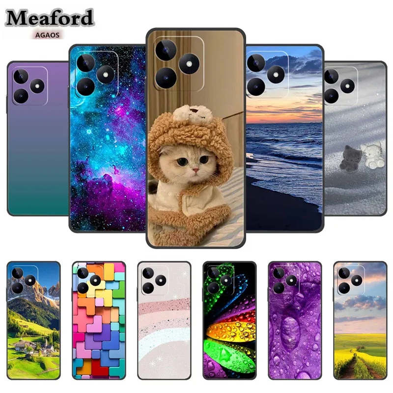 For Realme Note 50 Realme  C51 C53 Soft Silicone TPU Cover for Realme Narzo N53 4G Back Cute Cats Case Fashion Funda Shell