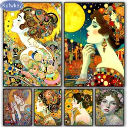 DIY Gustav Klimt Woman Diamond Painting Kits New 2025 Full Square Round Diamond Mosaic Embroidery Abstract Portrait Home Decor,