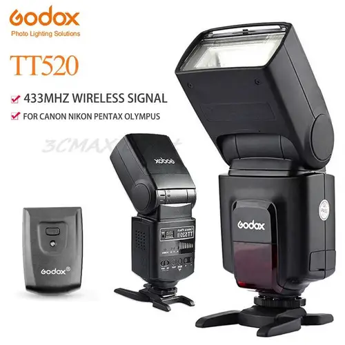 Imagen 1 del producto Godox TT520 II TT560 II Flash luz de vídeo 433MHz lámpara de disparo de Flash de señal inalámbrica para cámaras DSLR Canon Nikon Pentax Olympus